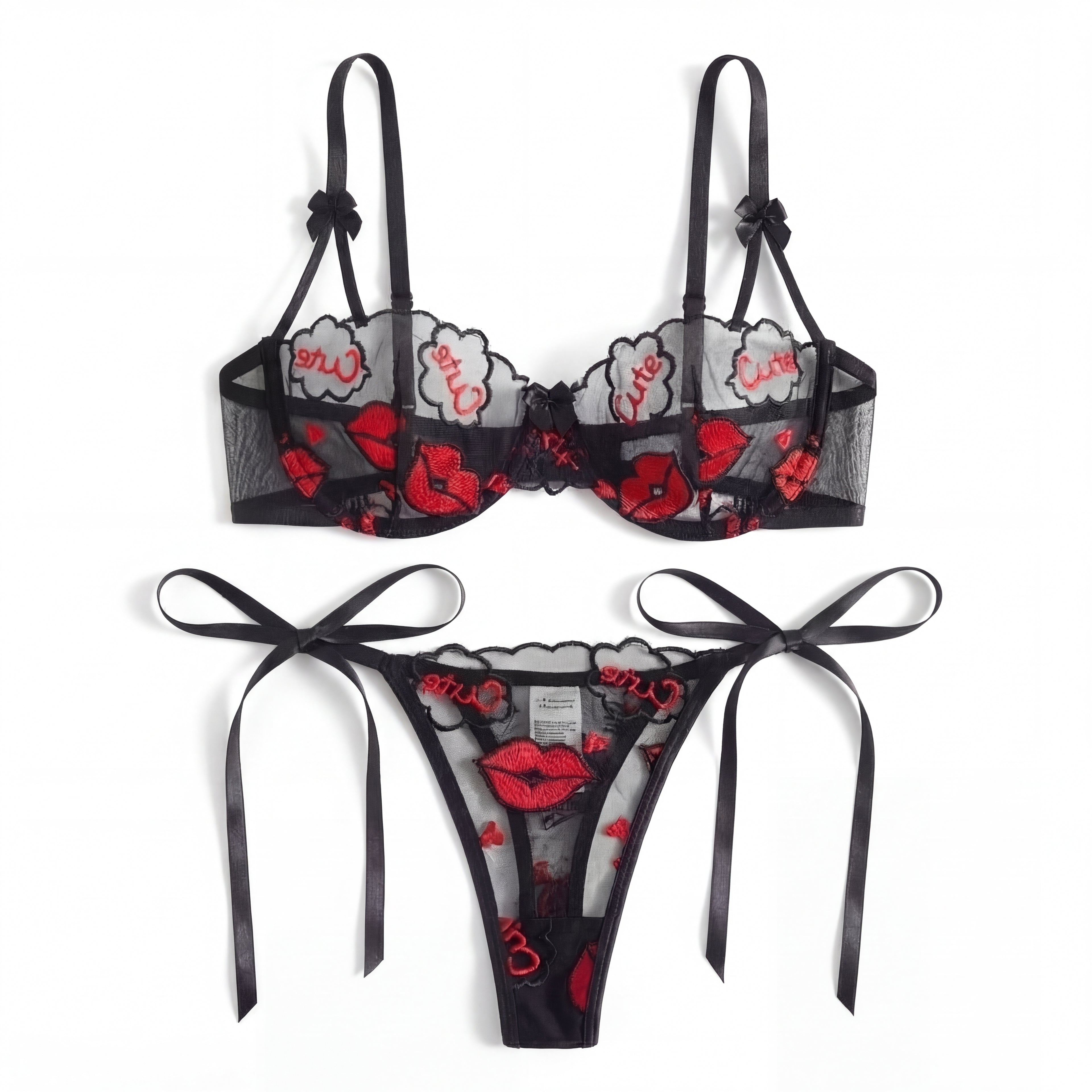 Cherry Kiss 🍒💋 - dvodelni set sa 'Cute' vezom